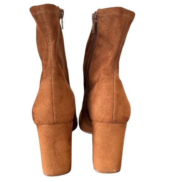 Naturalizer Rebecca Mid-Calf Boots Booties Womens Size 7 Rust Faux Suede Heels - Picture 3 of 10
